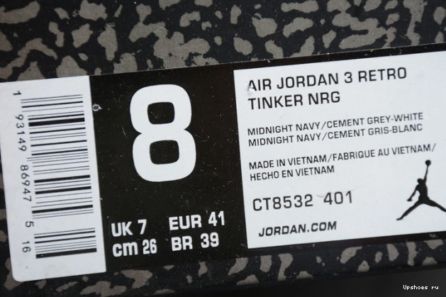Navy”CT8532-401 Jordan 3 Air “Midnight 0814